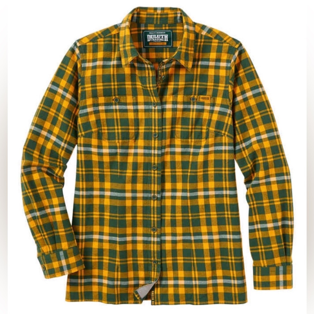 Green Bay Packers Flannel - Duluth Trading Company - Women's Medium Game Day